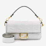 Top Quality Knockoff Fendi Medium Baguette Bag In White FF