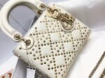 Dior Lady Dior Mini Chain Bag in White Lambskin with Star Embroidery - Image 6