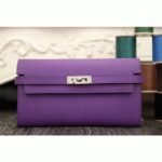 Purple replica Hermes Kelly Longue wallet