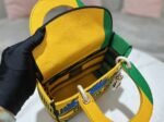 Dior Lady D-Lite Medium Bag Fake in Yellow   Green D-Flower Pop Embroidery - Image 6