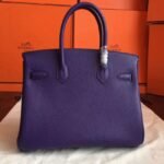 Iris Color Budget Knockoff Hermes Birkin 30cm Bag - Image 6