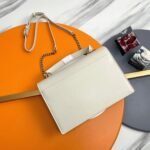Knockoff Saint Laurent Sunset Medium Top Handle Bag White Calfskin - Image 9