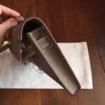 Etoupe Epsom Knockoff Hermes Kelly Cut Clutch Stylish Purse - Image 3