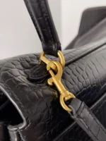 Knockoff Balenciaga Rodeo Large Bag Black Crocodile Embossed Calfskin - Image 2
