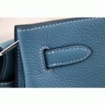 Jean Blue Leather Fake Hermes So Kelly 22cm Casual Handbag - Image 7