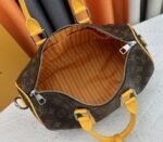 Louis Vuitton Monogram Macassar Canvas Keepall Bandouliere 35 In Safran Yellow - Image 6