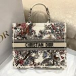 Dior Large Book Tote Bag Fake in White Jardin d Hiver Embroidery - Image 5