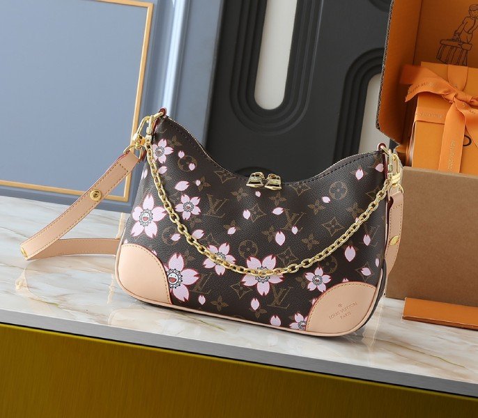 019F2BD4-7795-56CC-1907-EB1172CAED6A.jpg X TM Monogram Canvas Boulogne PM With Cherry Blossom - Image 1