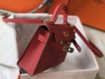 Hermes Kelly Mini II Bag Replica in Rouge Vif - Image 4