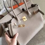 Grey High Quality Fake Hermes Birkin 30cm Purse - Image 9