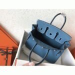 Luxury Hermes Birkin 25cm Counterfeit in Blue Jean Color - Image 5