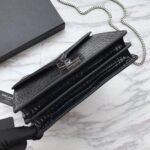 CASSANDRA MONOGRAM CLASP BAG IN CROCODILE EMBOSSED SHINY LEATHER - Image 3