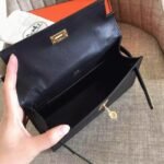 Black Swift Top Replica Luxury Hermes Kelly Pochette Minimalist Clutch - Image 7