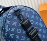 LV Monogram Shadow Keepall Bandouliere 50 In Navy River Blue - Image 7
