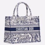 Dior Medium Book Tote Bag Replica in Blue Toile De Jouy Embroidery