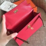 Hermes Red Epsom Fake Designer Kelly Pochette Classic Purse - Image 4