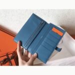 Orange Blue Jean Epsom Fake Hermes Bearn Wallet - Image 2