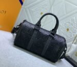 Louis Vuitton Taurillon Monogram Leather Keepall Bandouliere 25 In Black - Image 3