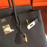 Black Replica Hermes Birkin 35cm Signature Handbag - Image 7