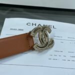 Chanel Red Patent Leather CC Logo Belt - Image 6