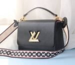 Louis Vuitton Epi Leather Twist MM Handbag In Black With Embroidered Strap - Image 3