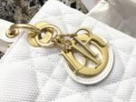 White Dior Lady D-Lite Medium Replica Bag with Macrocannage Texture - Image 3