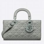 Dior Lady D-Joy Medium Bag Knockoff in Grey Calfskin with Diamond Motif