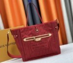 Louis Vuitton Neverfull Bandouliere Inside Out MM Tote In Monogram Canvas And Rouge Sari Textile
