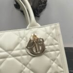 Dior Small Book Tote Bag Knockoff with Strap in White - Image 3