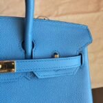 High-End Faux Blue Paradiso Hermes Birkin 25cm Purse - Image 6