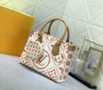 Louis Vuitton LV By The Pool Monogram Tiles Canvas Onthego PM Tote In Coral - Image 2