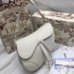 Dior Saddle Bag Fake in White Ultramatte Calfskin - Image 2
