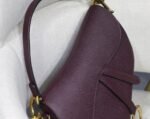 Dior Saddle Bag Knockoff in Amaranth Grained Calfskin - Image 7