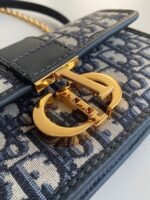 Dior 30 Montaigne East-West Bag with Chain Knockoff in Blue Oblique Jacquard - Image 4