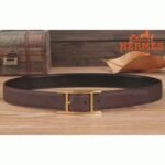 Replica Hermes Quentin chocolate reversible belt - Image 2