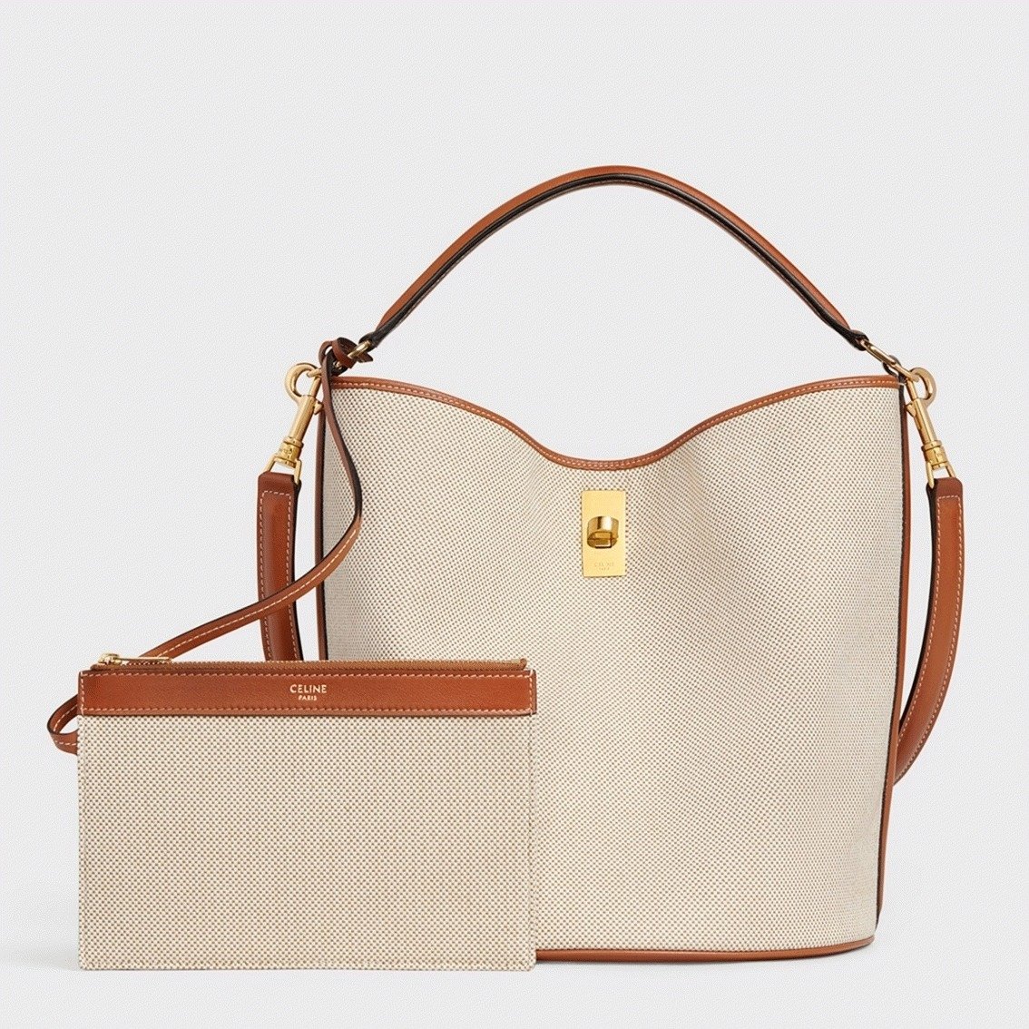 077834FA-5A3E-E660-26B4-819CE876F055.jpg Top Quality Replica Celine Bucket 16 Bag In Textile and Calfskin - Image 1