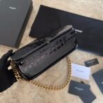 ELISE SHOULDER BAG IN ALLIGATOR-EMBOSSED PATENT LEATHER - Image 5