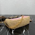 Prada Re-Edition Bag Knockoff in Beige and Pink Stripe - Image 9
