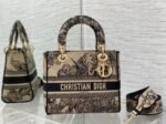 Dior Lady D-Lite Medium Bag Fake in Beige Toile de Jouy Voyage Embroidery - Image 5