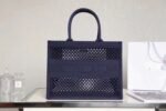 Dior Large Book Tote Bag Replica in Blue Mesh Embroidery - Image 5