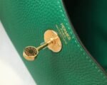 Designer replica Hermes Lindy Mini handbag in green clemence leather - Image 7