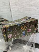 Dior Large Book Tote Bag Imitation in Green Dior Petites Fleurs Embroidery - Image 7