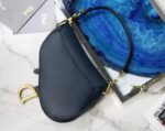 Dior Saddle Bag Imitation in Indigo Blue Grained Calfskin - Image 9