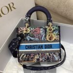 Dior Lady D-Lite Medium Bag Replica in Blue D-Constellation Embroidery - Image 10