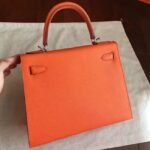 Orange Epsom Replica Hermes Kelly Sellier 28cm Bright Handbag - Image 7
