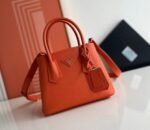 Orange Prada Double Mini Bag Knockoff - Image 7