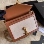 CASSANDRA MONOGRAM CLASP BAG IN CANVAS AND SMOOTH LEATHER - Image 7