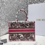 Dior Medium Book Tote Bag Fake in Multicolor Butterfly Embroidery - Image 7