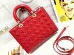 Dior Lady Dior Large Bag Fake in Red - Image 6