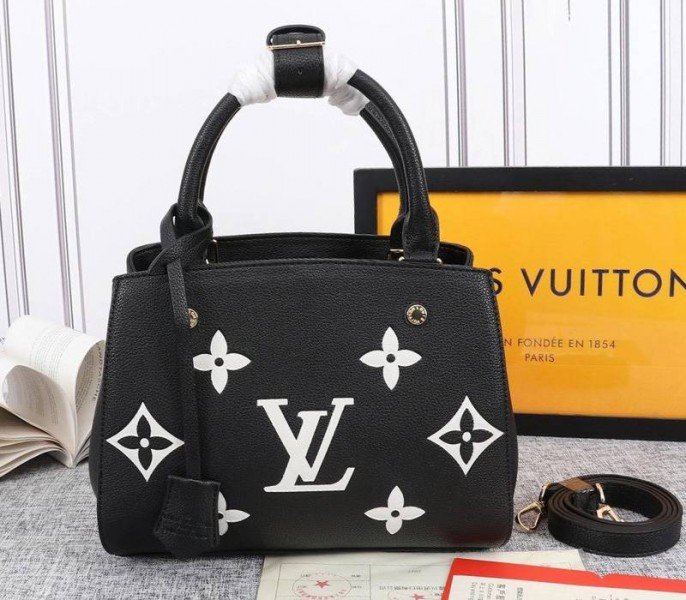 0A199F9A-6CCA-74E4-F203-769EBCD6165C.jpg Louis Vuitton Monogram Empreinte Montaigne BB In Black - Image 1